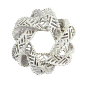 Crown Trifari Brooch Pin Vintage Woven Ribbon Wreath Star MCM MOD READ